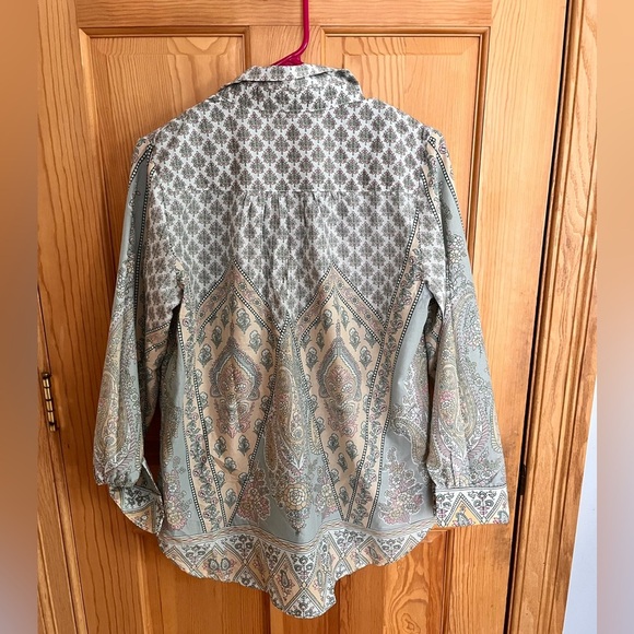 Soft Surroundings Paisley Print Women's Top 100% Cotton size PM Cottagecore Gift - Picture 5 of 10